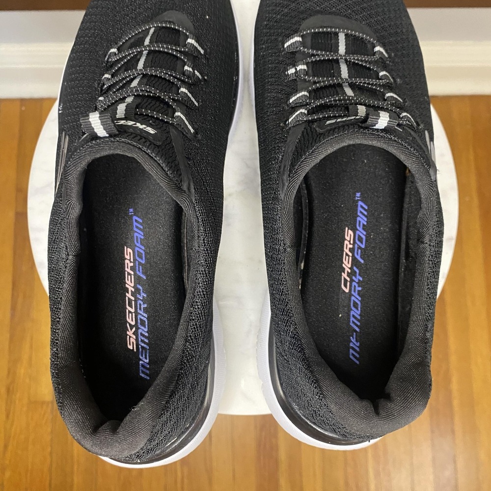 Skechers Shoes Womens Size 9 Black Mesh Slip On Memory Foam Walking Sneakers - Picture 8 of 11
